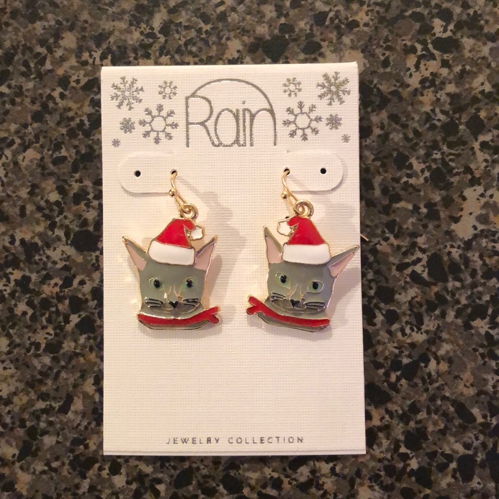 Christmas Kitty Earrings | never worn!